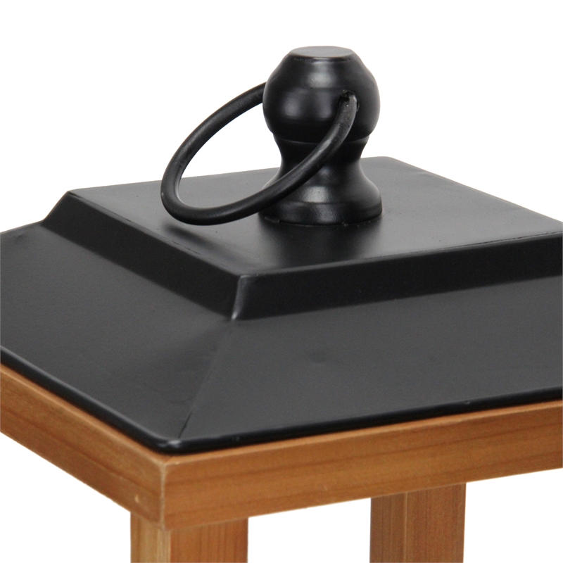 Vivora Wood & Metal Open Side Lantern - Large