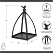 Veldra Curved Mini Table Lantern & Bird Accent - Black
