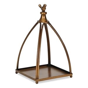 Veldra Curved Mini Table Lantern & Bird Accent - Bronze
