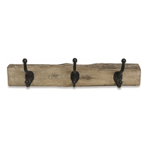 Gladys Rustic Wood 3 Hook Wall Organizer