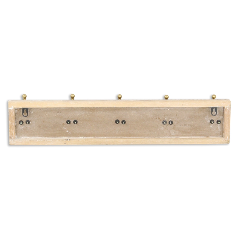 Zephyra Modern Cottage 5 Gold Hook Coat Rack