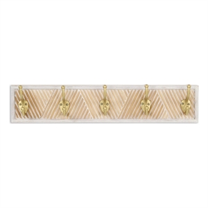 Zephyra Modern Cottage 5 Gold Hook Coat Rack
