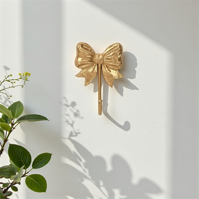 Talida Ribbon Bow Gold Cast Iron Wall Hook