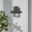 Pecara Cat Pairing Romantic Cast Iron Wall Hook - Black