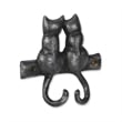 Pecara Cat Pairing Romantic Cast Iron Wall Hook - Black
