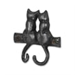Pecara Cat Pairing Romantic Cast Iron Wall Hook - Black