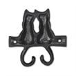 Pecara Cat Pairing Romantic Cast Iron Wall Hook - Black