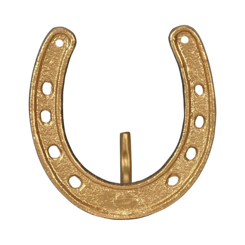 Pecara Horseshoe Themed Cast Iron Wall Hook - Gold
