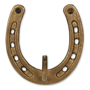 Pecara Horseshoe Themed Cast Iron Wall Hook - Gold