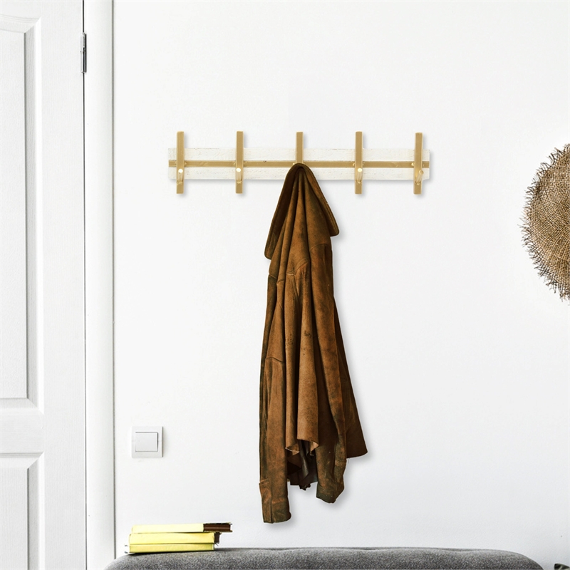 Orionis 5 Hook Modern Coat Rack - White