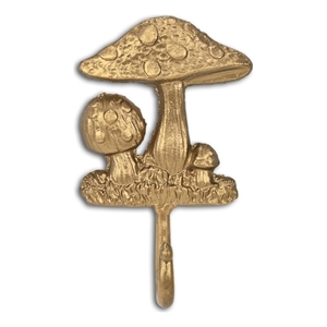 Mythra Golden Mushroom Medley Cast Iron Wall Hook