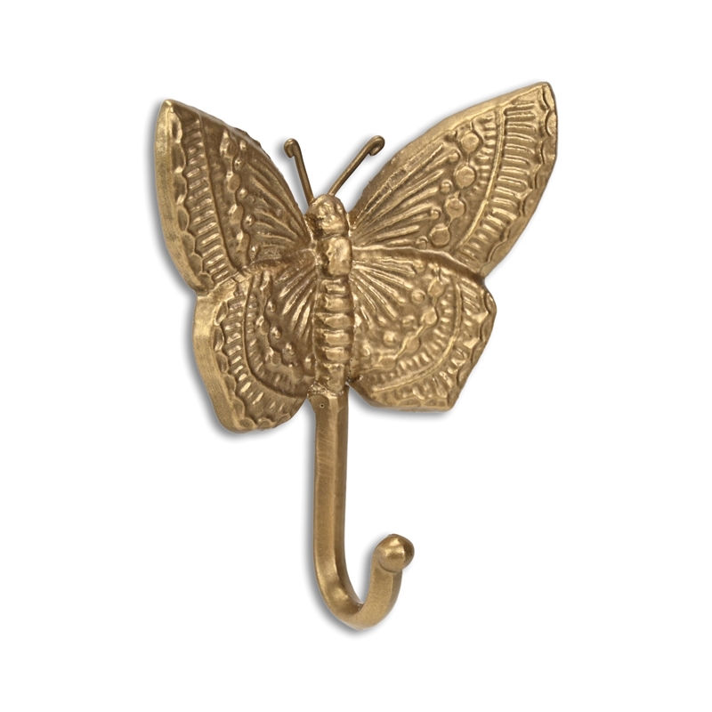 Mythra Golden Butterfly Cast Iron Wall Hook