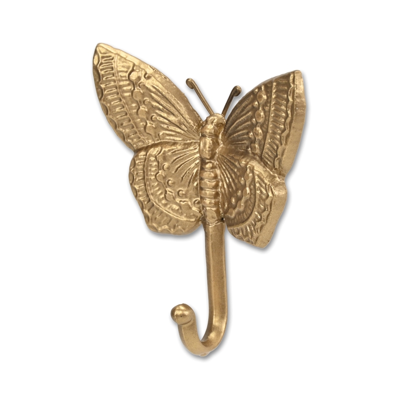 Mythra Golden Butterfly Cast Iron Wall Hook
