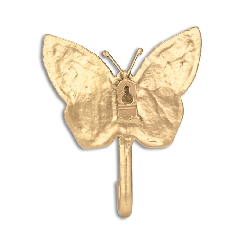Mythra Golden Butterfly Cast Iron Wall Hook