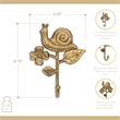 Mythra Golden Snail & Flower Cast Iron Wall Hook