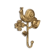 Mythra Golden Snail & Flower Cast Iron Wall Hook