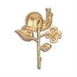 Mythra Golden Snail & Flower Cast Iron Wall Hook