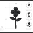 Mythra Black Flower Cast Iron Wall Hook