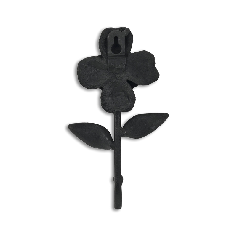Mythra Black Flower Cast Iron Wall Hook