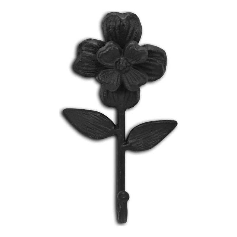 Mythra Black Flower Cast Iron Wall Hook