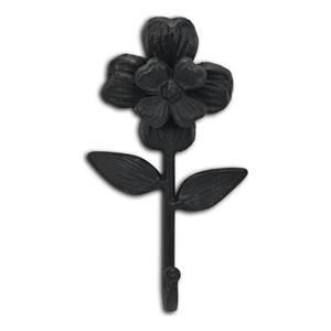 Mythra Black Flower Cast Iron Wall Hook