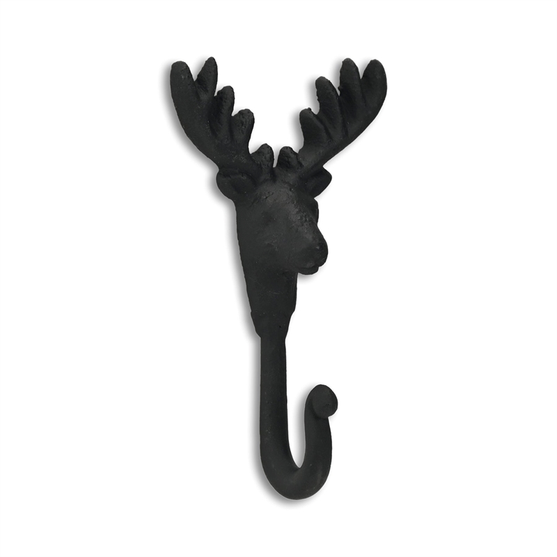 Mythra Black Reindeer Cast Iron Wall Hook
