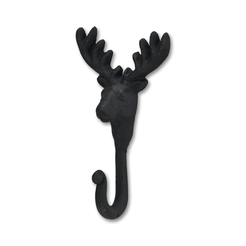 Mythra Black Reindeer Cast Iron Wall Hook
