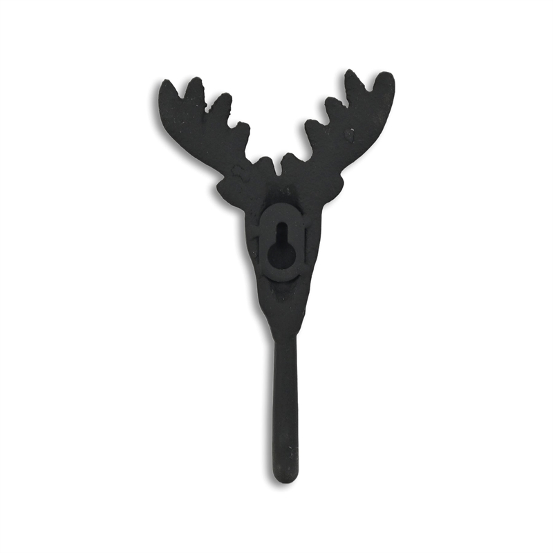 Mythra Black Reindeer Cast Iron Wall Hook