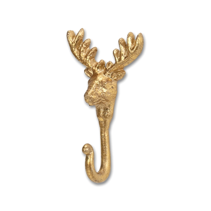 Mythra Golden Reindeer Cast Iron Wall Hook