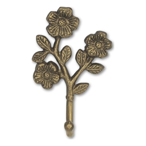 Mythra Golden Flower Cast Iron Wall Hook