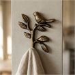 Mythra Golden Perched Swallow Cast Iron Wall Hook