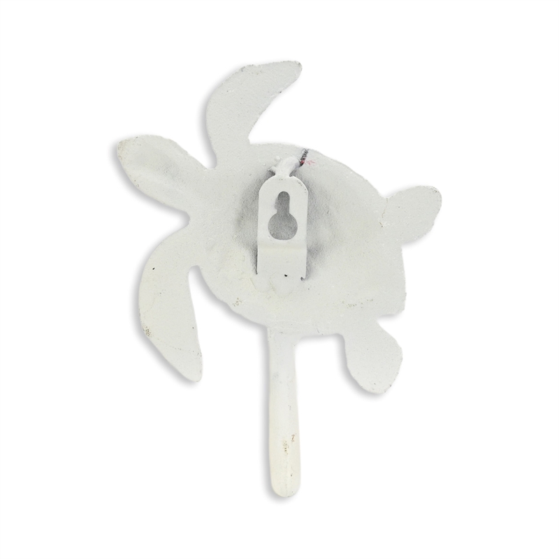 Solva Blue & White Turtle Cast Iron Wall Hook