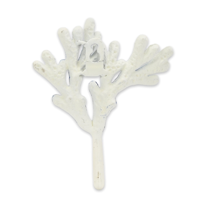 Solva Blue & White Coral Cast Iron Wall Hook