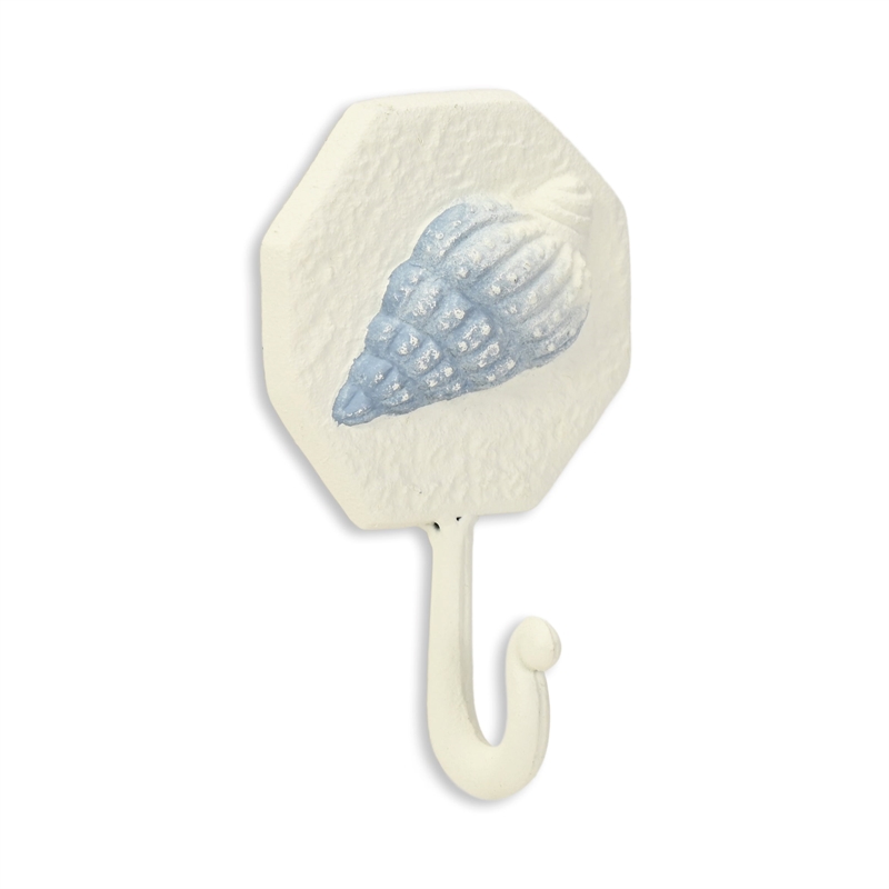 Solva Coastal Colored Conch Cast Iron Wall Hook