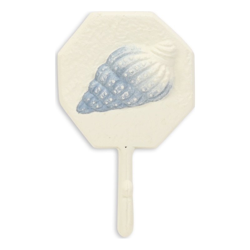 Solva Coastal Colored Conch Cast Iron Wall Hook