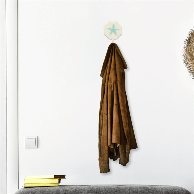 Solva Coastal Colored Starfish Cast Iron Wall Hook