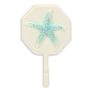 Solva Coastal Colored Starfish Cast Iron Wall Hook