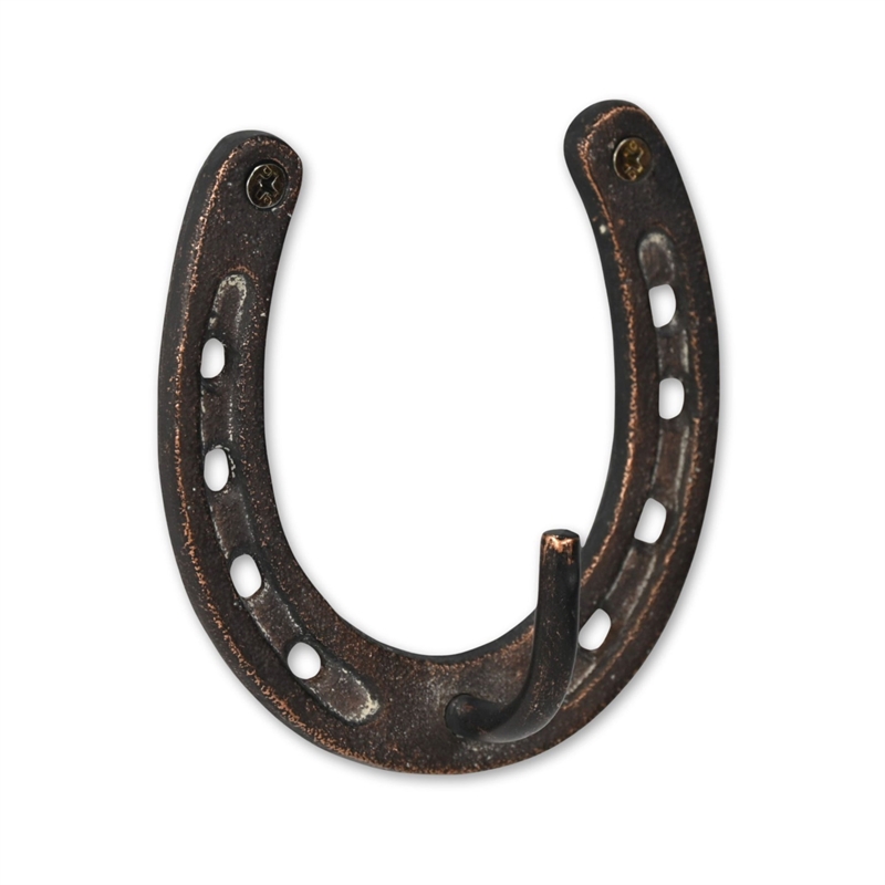 Pecara Horseshoe Themed Cast Iron Wall Hook - Rustic Bronze