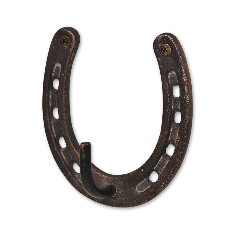 Pecara Horseshoe Themed Cast Iron Wall Hook - Rustic Bronze