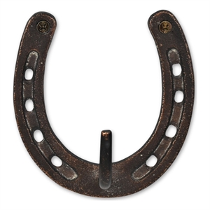 Pecara Horseshoe Themed Cast Iron Wall Hook - Rustic Bronze