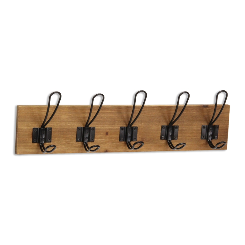 Timelo 5 Hook Wood & Metal Coat Rack