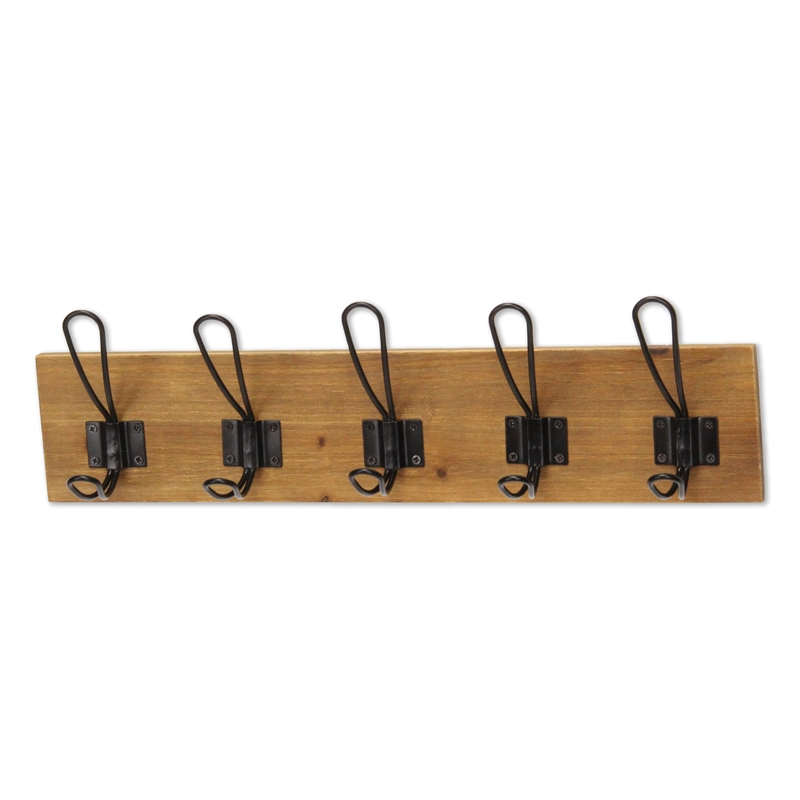 Timelo 5 Hook Wood & Metal Coat Rack
