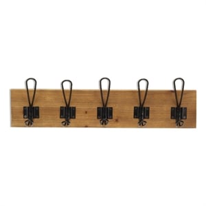 Timelo 5 Hook Wood & Metal Coat Rack