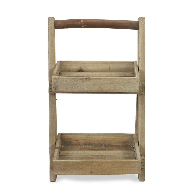 Alari 2 Tier Wood Folding Shelf - Small