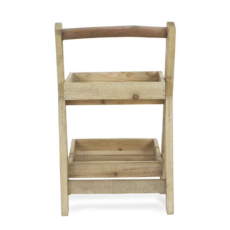 Alari 2 Tier Wood Folding Shelf - Small