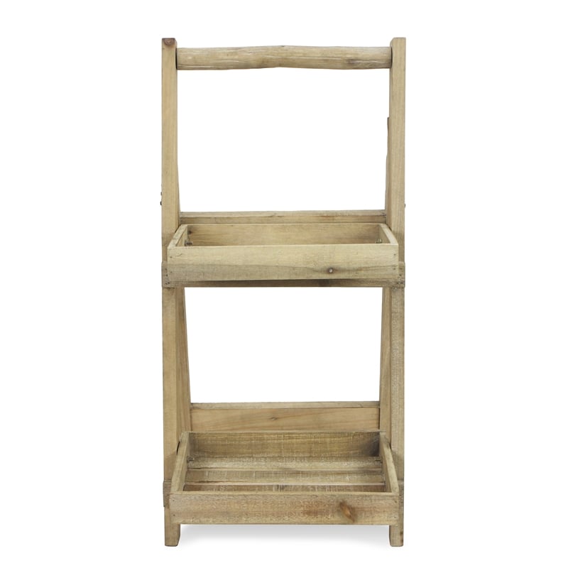 Alari 2 Tier Wood Folding Shelf - Large