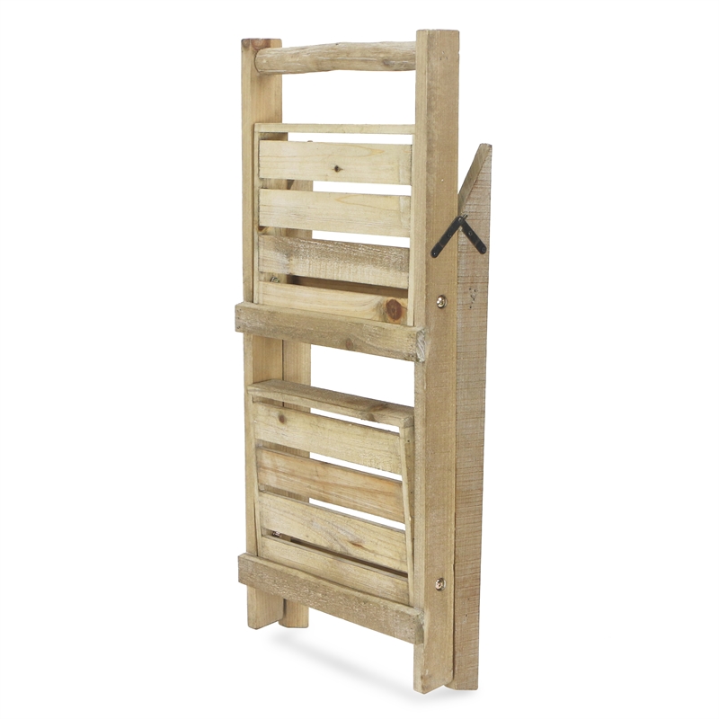 Alari 2 Tier Wood Folding Shelf - Large