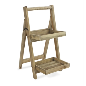 Alari 2 Tier Wood Folding Shelf - Large
