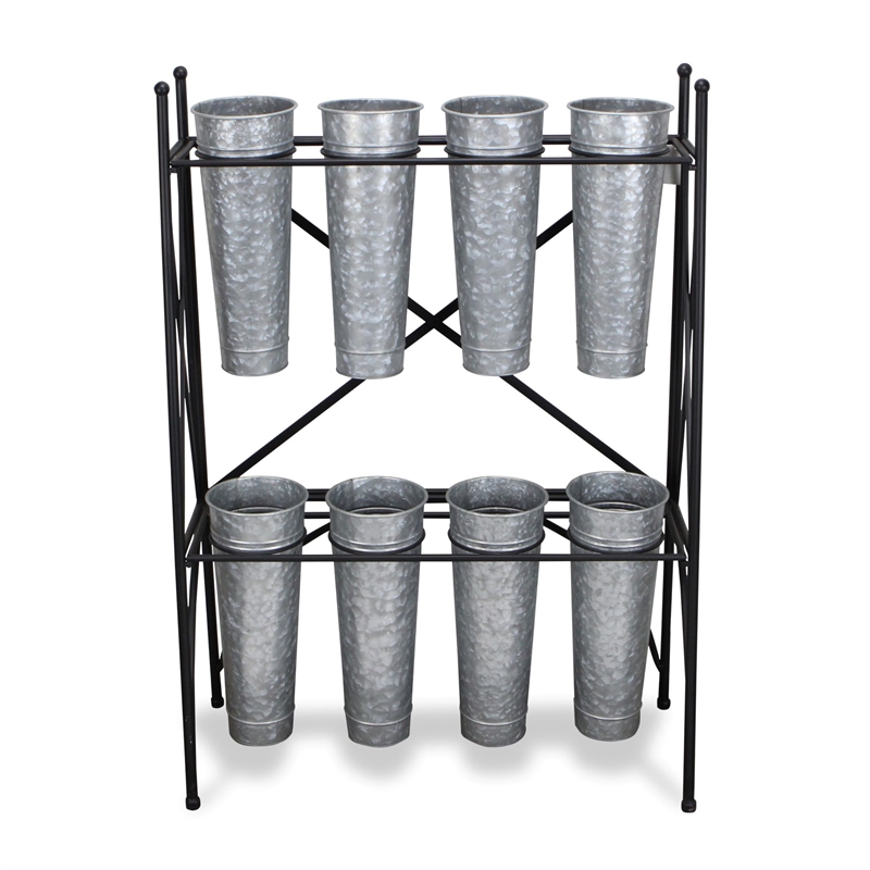 Kora 8 Pot Folding Metal Plant Stand