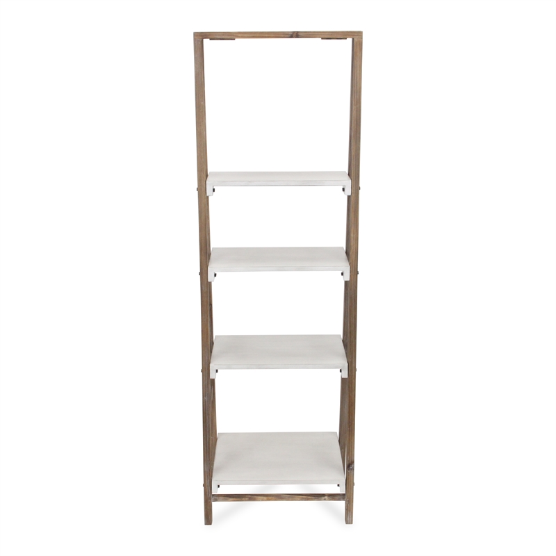 Maison Ferme 4 Tier Foldable Shelf Display with Smooth White Accent